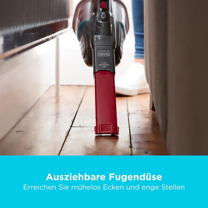 Акумуляторний пилосос ручний BLACK+DECKER BHHV315B-QW Lithium Dustbuster з циклонною технологією та насадкою для щілин, білий/синій