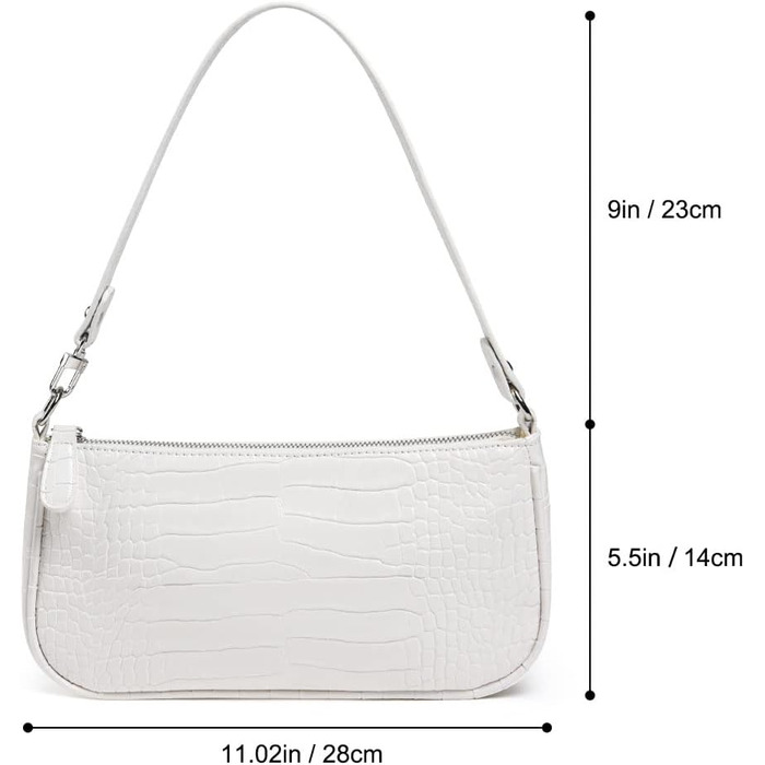 Сумка жіноча через плече крокодиляча шкіра ретро вінтаж міні біла – класична сумка-шопер (#1)