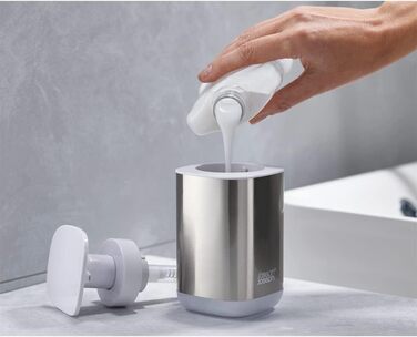 Seifensпender Joseph Joseph Presto Edelstahl з широкою помпою, нержавіюча сталь, сірий