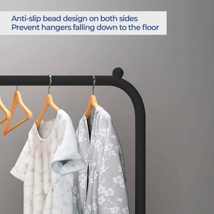 edihome Clothes Rack, Clothes Rail, Double, 110 x 150 x 54 cm, Shoe Rack, Metallic, Stable, Clothes Organizer (Black)