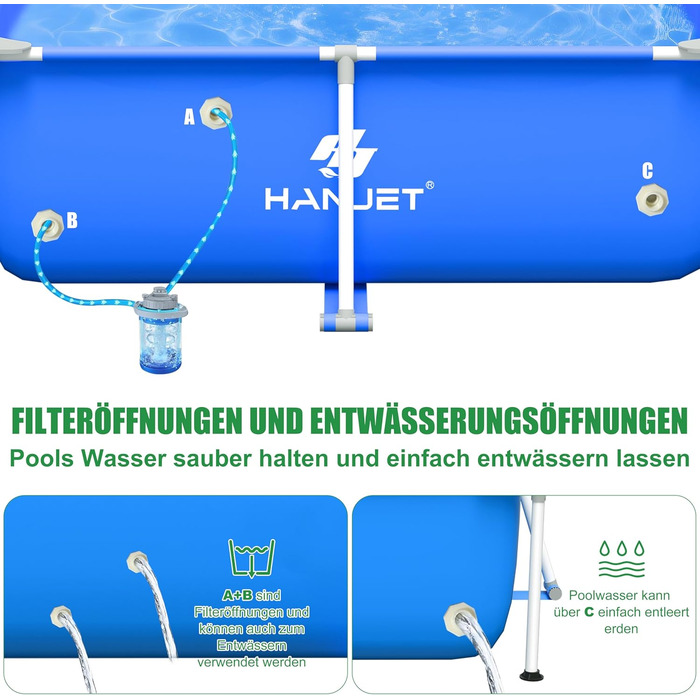 Басейн сталевий каркасний 110x110x35 см, блакитний - для саду та відпочинку