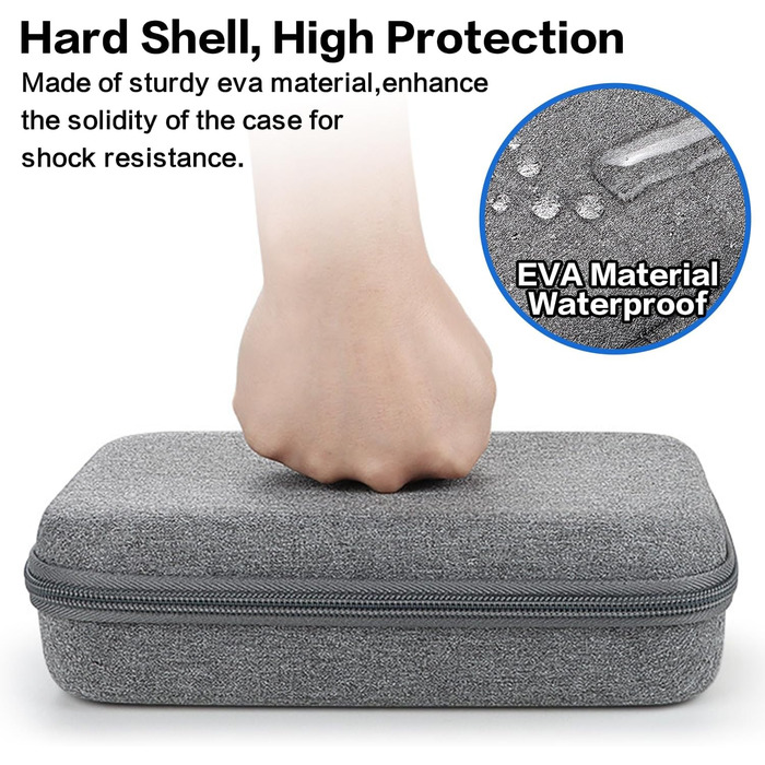 Органайзер для кабелів Teskyer, водонепроникний, жорсткий корпус, велика місткість, сірий (14 x 22 x 6,5 см)