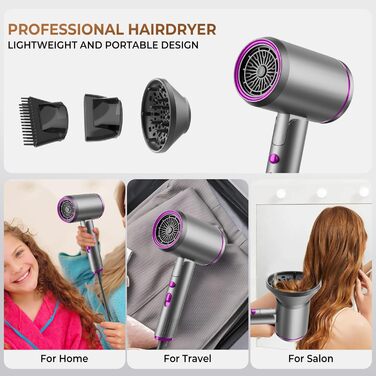 Airstyler 6 в 1: фен-щітка, локони, іонний фен, стайлер для волосся, 1000W, білий. Комплект для створення зачісок