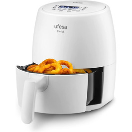 Фритюрниця Ufesa Twist з гарячим повітрям, 2л, 6 програм, 1200W, таймер, 80-200°C, без BPA, антипригарне покриття, Cool-Touch, білий, ексклюзив Amazon