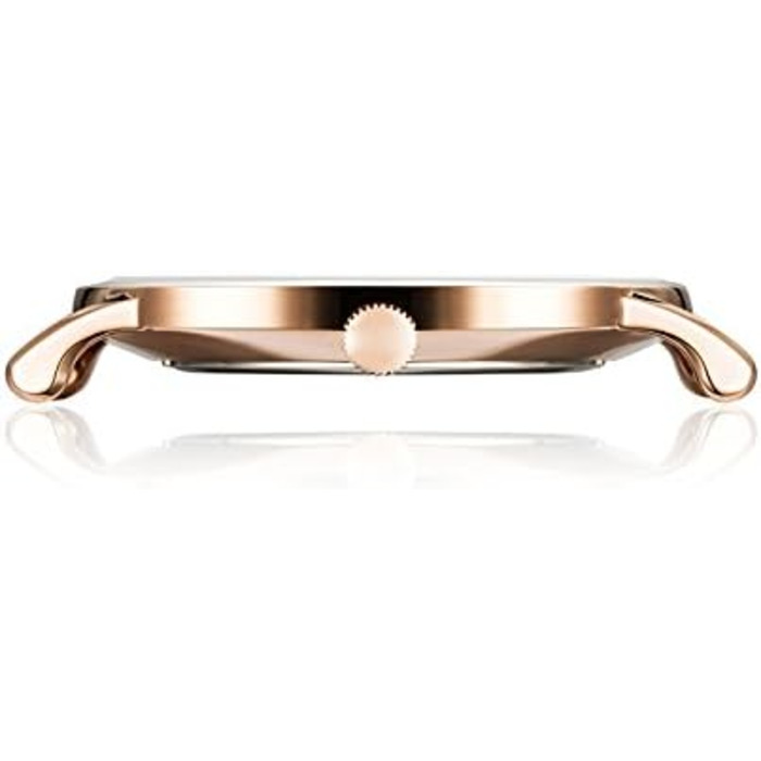 Жіночий годинник на батарейці: аналоговий, чорний корпус рожевого золота