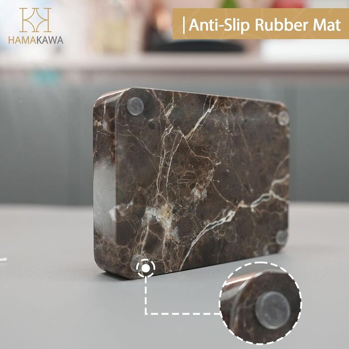 Миска для мила Naturmarmor, темно-коричнева, прямокутна, 12x9 см. Тримач для мила з вапняку, для ванної кімнати та кухні