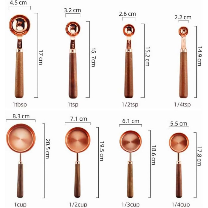 Cieeo 2-piece baking tool set, measuring cups, the cook, liquids, measuring cup, measuring spoon, measuring spoons, flour, kitchenware, measuring spoons, baking, measuring spoons and cup, stainless steel, golden.