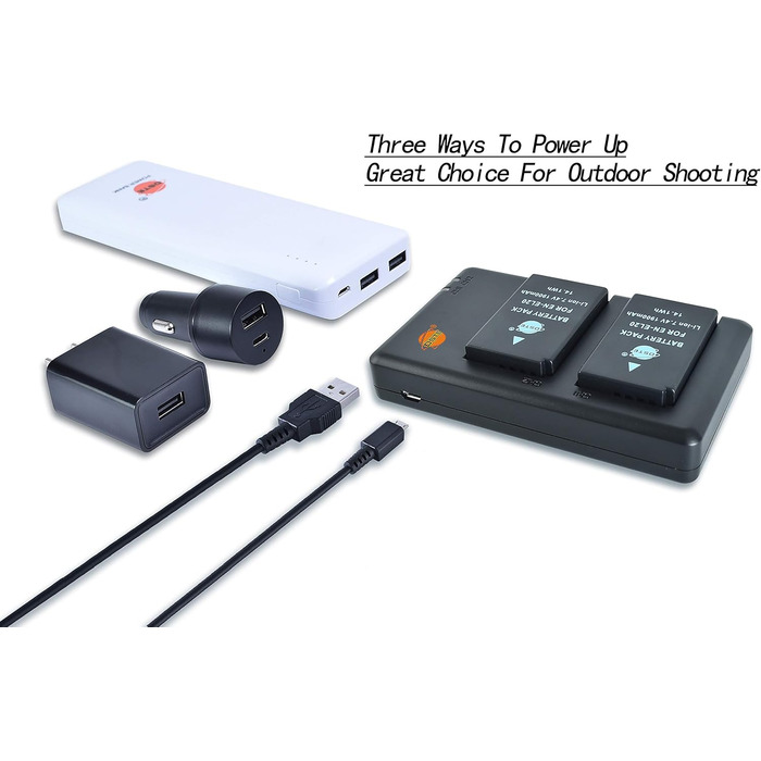 Акумулятори DSTE EN-EL20/EN-EL20a (2 шт.) з подвійним зарядним пристроєм для Nikon Coolpix