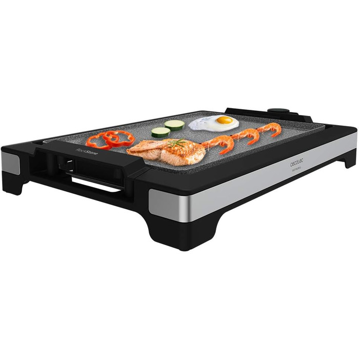 Cecotec Tasty & Grill 2000 InoxStone Electric Grill Plate - Stainless Steel, Non-Stick, Adjustable Temperature