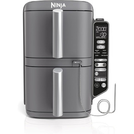 Фритюрниця повітряна Ninja Double Stack XL 9.5L з цифровим термометром, сіра SL451EU