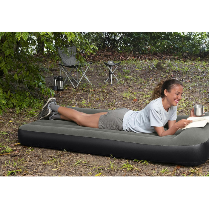 Надувний матрац Bestway TriTech XL з вбудованим насосом, сірий 191x97x30 см (1067929)