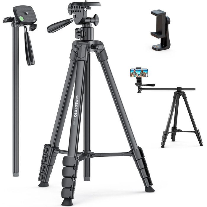 Штатив горизонтальний CAMBOFOTO 185 см для iPhone/камери, гнучкий, для відеозйомки, з сумкою