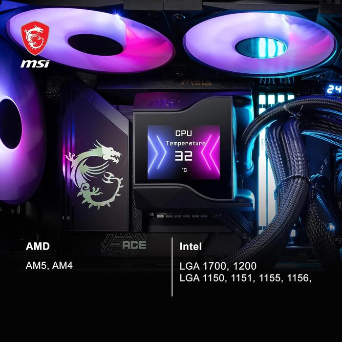 MSI MAG CoreLiquid I AIO: 240мм водяне охолодження для CPU з RGB підсвічуванням, підтримка Intel/AMD