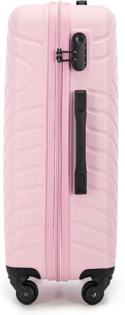 Набір валіз WITTCHEN Cube Line (S+M+L) з ABS, геометричним тисненням, 4 колесами, телескопічною ручкою та комбінаційним замком. Рожевий колір, 3 шт.