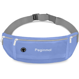 Пояс для телефону для бігу, спортивна сумка для джогінгу, водонепроникний пояс на пояс для бігу для жінок та чоловіків з 3 кишенями, велика місткість, регульований біговий пояс (Чорний + Зелений) (Синій)