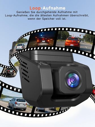 Відеореєстратор Veement Dashcam Auto: 2.5K+1080p, міні камера, нічне бачення, G-сенсор, паркувальний режим, 32GB карта, чорний