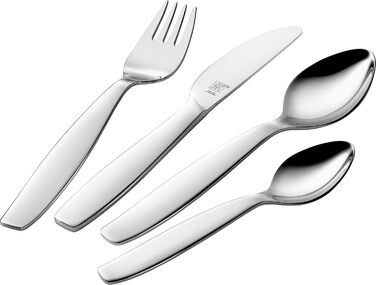 Набір дитячого посуду Zwilling Kinderbesteck Set, 4-teilний, з тисненням зображень тварин, для дітей від 3 років, нержавіюча сталь 18/10, без пластикової упаковки