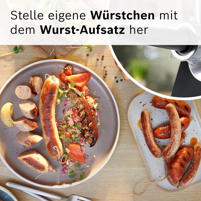 М'ясорубка Bosch MFW68660 срібляста (чорна) 2200 Вт, насадки для ковбас, 4 терки, 3 диски з нержавіючої сталі (3/4.8/8 мм)