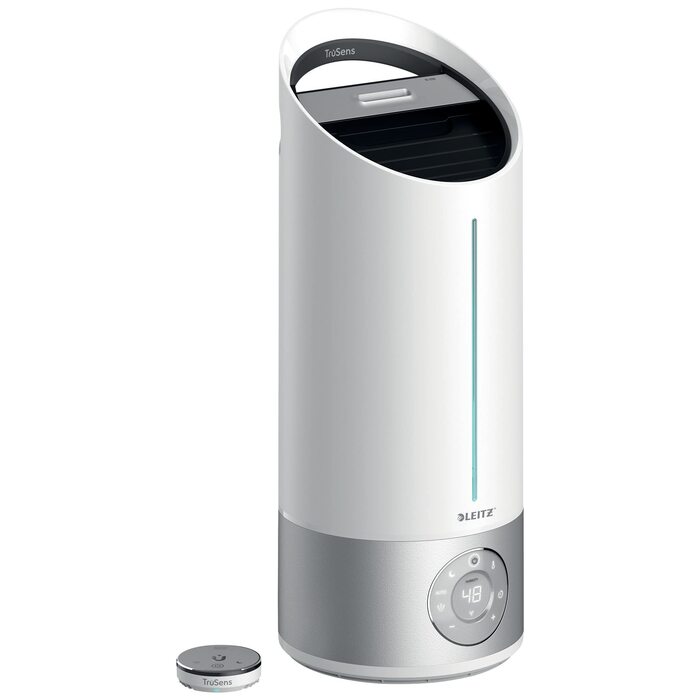 Leitz TruSens Ультразвуковий зволожувач повітря N-300, 45 м², з контролем вологості, для офісу, спальні та дитячої кімнати, 8 л, білий/сріблястий