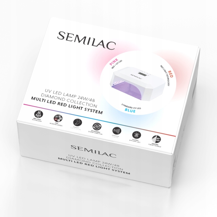 LED+UV лампа Semilac Diamond Collection 24W, біла