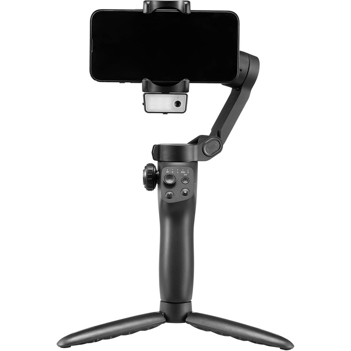 Стабілізатор для смартфона VEVOR з 3-осьовою стабілізацією, трекінг облич/об'єктів, штатив, портативний та складаний, для відеозйомки, DC 3.5–4.2V (без підсвічування, AI-трекінг)