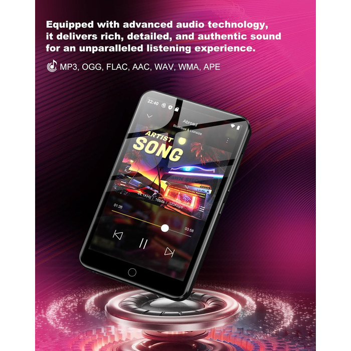 MP3 плеєр 80GB з Bluetooth та WiFi, 4.0