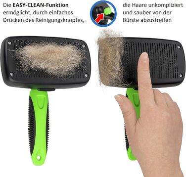 Щітка для собак та котів Golden Pets самоочисна, покращена версія, для короткої та довгої шерсті, для тварин великих та малих розмірів, швидке очищення + посібник з догляду