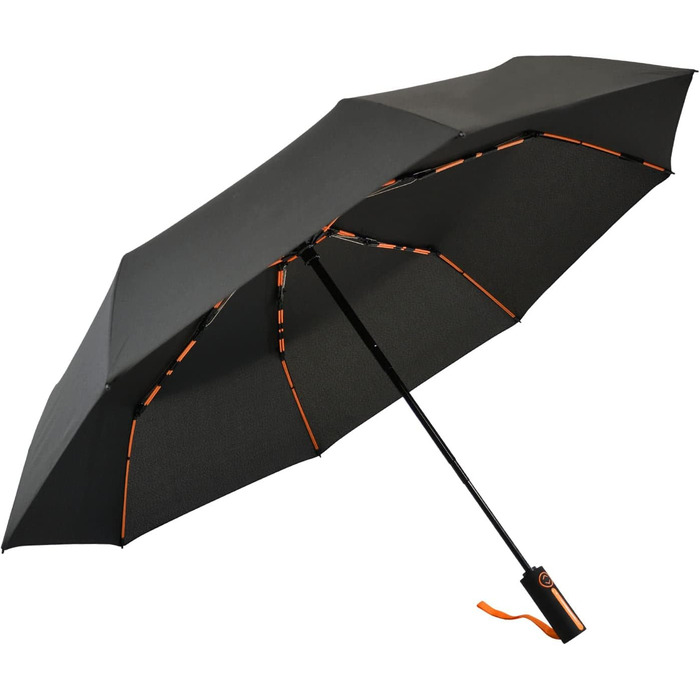 iX-brella великий парасолька з фібергласу 104 см з кольоровими двошаровими спицями - чорно-зелений (чорно-оранжевий)