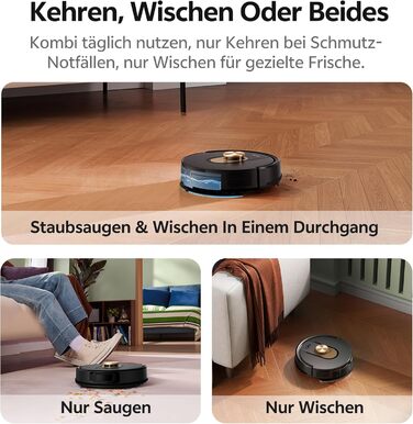Робот-пилосос Vexilar W9 з функцією миття, 8000Pa, LiDAR-навігація, 150 хв роботи, 15 зон заборони, керування через додаток, для тварин та килимів