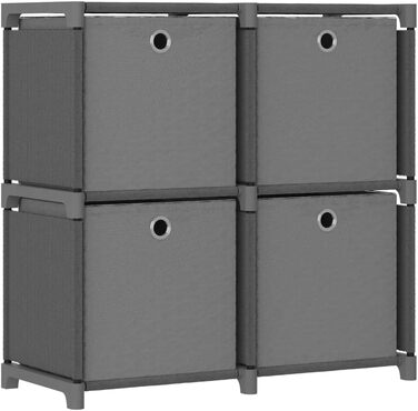 DIY Storage Shelf with 4 Boxes/Compartments, Cubby Shelf, Cube Storage System, Multifunctional Modular Closet, Storage Organizer for Clothes, Shoes, Toys for Bedroom