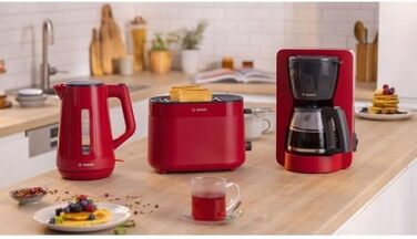 Електричний чайник BOSCH TWK1M124, червоний, пластиковий, 2400 Вт, 1.7 л
