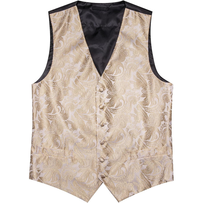 Костюмний жилет Barry.Wang з краваткою та аксесуарами, 8 предметів, жаккард, шампань. Ідеальний для весілля та урочистих подій.