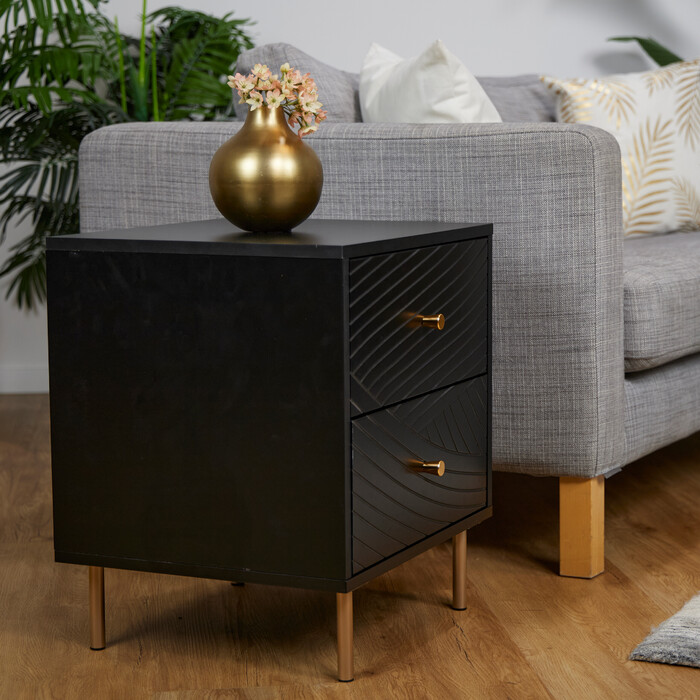 Relaxdays Nightstand with 2 Drawers