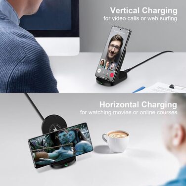 Бездротова зарядка Induktive 15W: швидка підставка для Google Pixel, Samsung Galaxy, iPhone