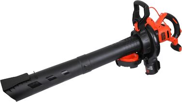 BLACK+DECKER 3-в-1 акумуляторний садовий пилосос-видувка 3000 Вт з подрібнювачем, рюкзаком-мішком 72 л, регульованою потужністю, для терас і доріжок (BEBLV300)
