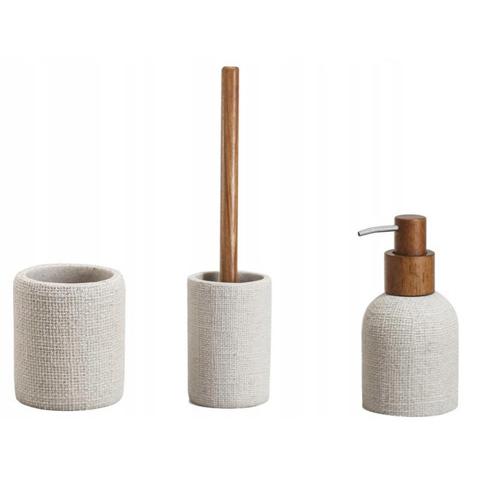 Набір аксесуарів для ванної кімнати (3 предмети), поліresin, Craft бежевий, Bisk
