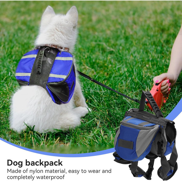 Рюкзак для собак Cyrank: набір посуду, жилет, сумка для спорядження, туристичний рюкзак для собак з світловідбиваючими смугами, жилет для собак, підходить для великих собак (S)