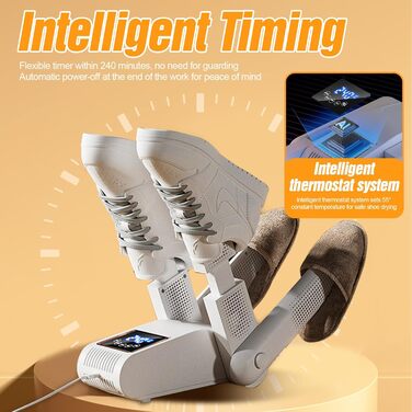 Електричний сушильник для взуття та рукавичок - швидке сушіння, підходить для взуття, рукавичок, шапок та лижних черевиків, білий