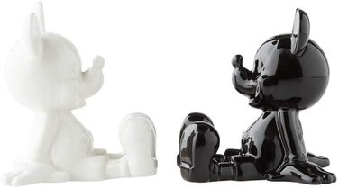 Enesco Disney Ceramics Salt and Pepper Shakers Mickey Mouse, Sitting, 8.9 cm, Black and White