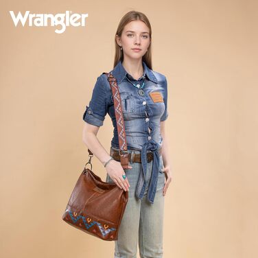 Сумка жіноча Wrangler Hobo з екошкіри, коричнева (Western Brown) через плече та в руку