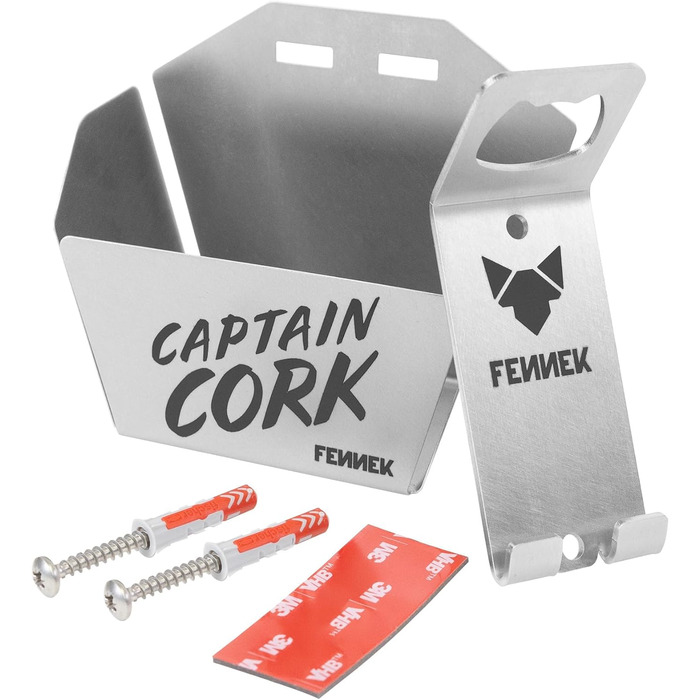FENNEK Captain Cork | Bottle Opener with Basket | perfect for every outdoor kitchen, bar, workshop, and party cellar | made of stainless steel | Made in Germany