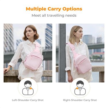 Сумка для камери K&F CONCEPT, слін-сумка на плече, фоторюкзак, компактний, водонепроникний, регульований ремінь, для DSLR/SLR камер, об'єктивів (5 літрів, рожевий)