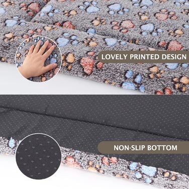 Ортопедичний лежак для собак BVAGSS, миючий килимок, плюшеве ліжко для собак. М'який та теплий лежак для собак маленьких, середніх та великих порід, неслизьке дно. Розмір 60x45 см, колір Кофе Paw. Модель XH083