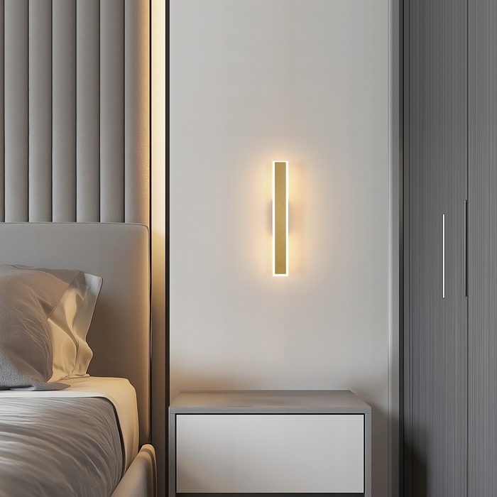 Настінний світильник GOECO золотий, інтегроване LED-освітлення, 12 Вт