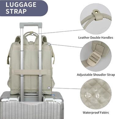 Жіночий рюкзак EMPSIGN з відділенням для ноутбука 17 дюймів: шкільний, для підлітків, елегантний, для роботи, навчання, подорожей, чорний, бежевий