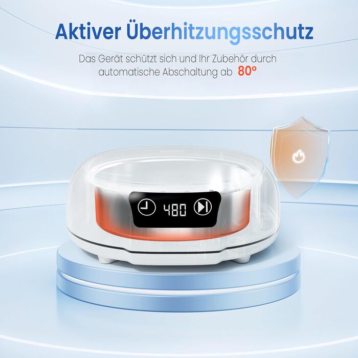 Ультразвуковий очищувач Kunphy 700мл: для годинників, ювелірних виробів, монет, бритв. 48 кГц, 3 програми