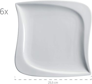 Набір посуду MÄSER Kombiservice LA MUSICA, 30 предметів, порцеляна, слонова кістка, білий