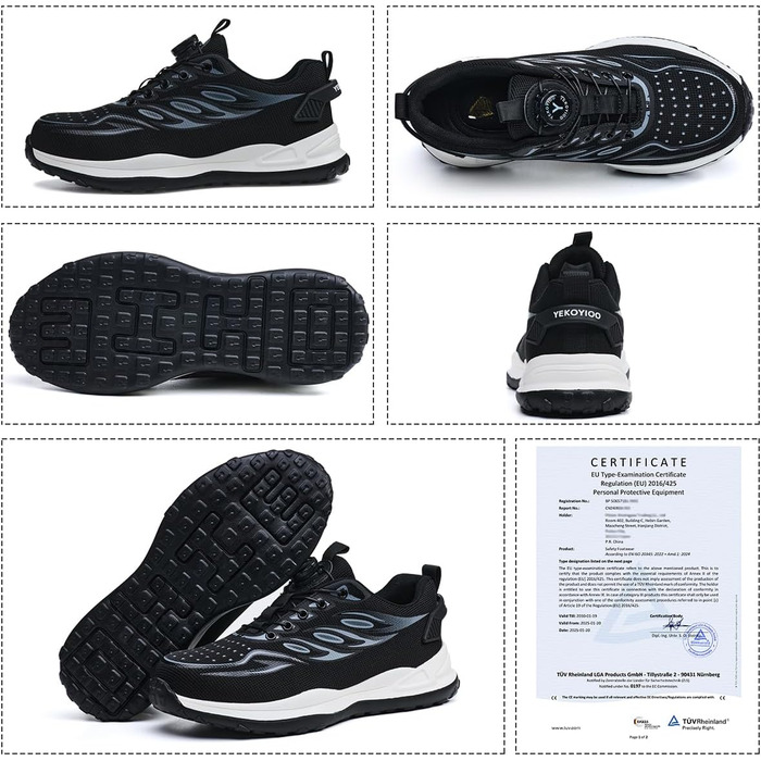 Черевики робочі захисні чоловічі жіночі легкі спортивні дихаючі з металевим носком унісекс 36-46EU (43 EU, сірий, на кнопці)