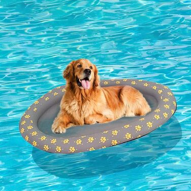 Ginkago Inflatable Boat Dog Boat Pet Air Mattress Swimming Pool Beach Toy (Grey)