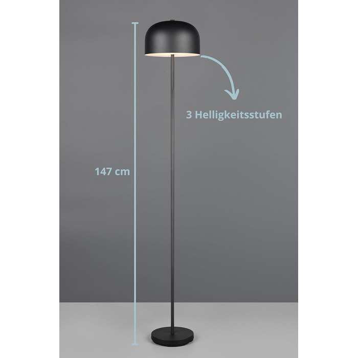 LED настільна лампа Julien, акумуляторна, USB-C, чорна матова, Ø 12 см, 1,5W, сенсорне керування, IP20